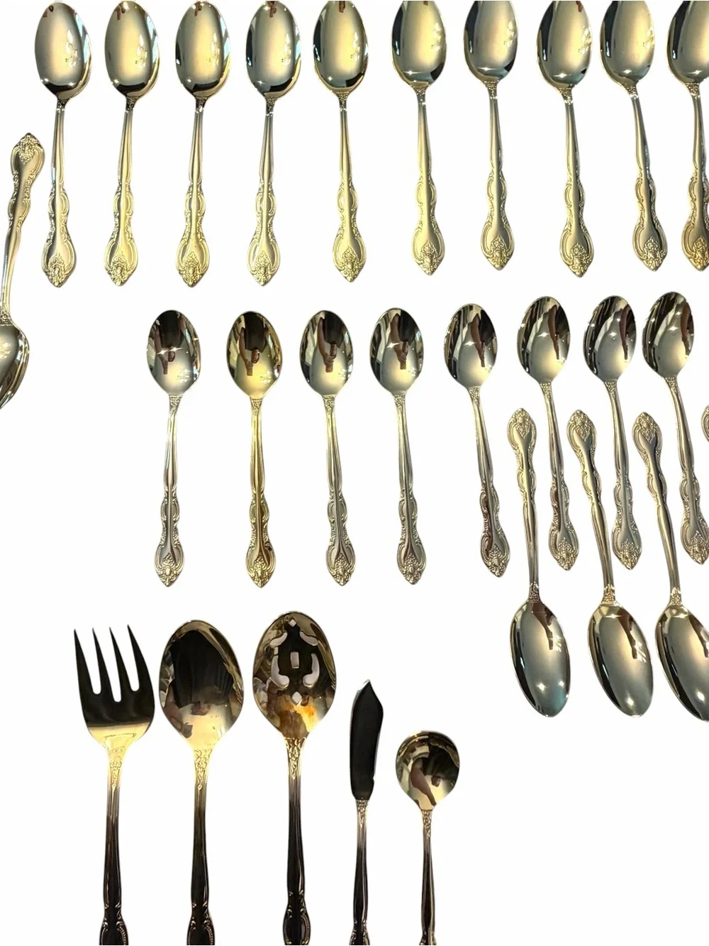 International China 63 Pc Set Gold Plated Flatware Silverware In Case Service 11